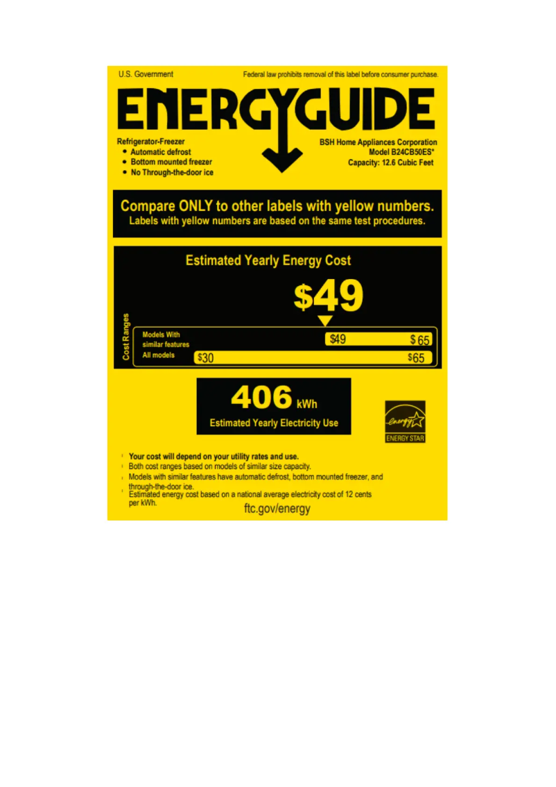 Page 1 de la notice Label énergétique Bosch B24CB50ESS