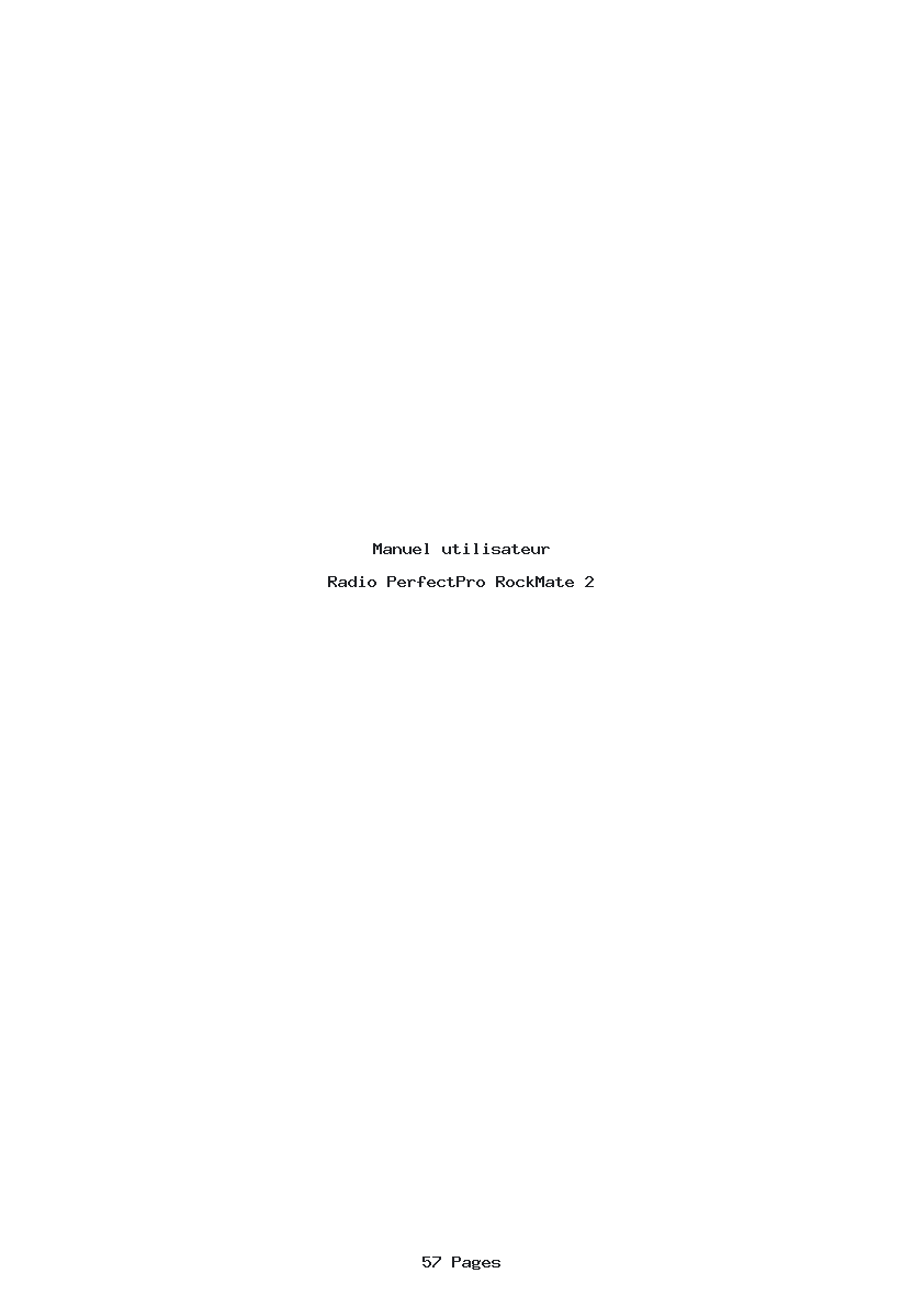 Page 1 de la notice Manuel utilisateur PerfectPro RockMate 2