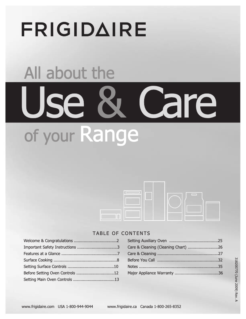 Page 1 de la notice Manuel utilisateur Frigidaire FPDF4085KF