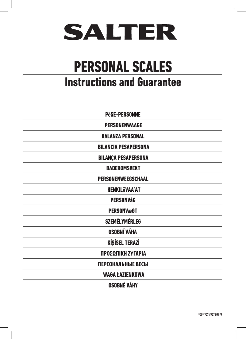 Page 1 de la notice Manuel utilisateur Salter 9079 BK3R