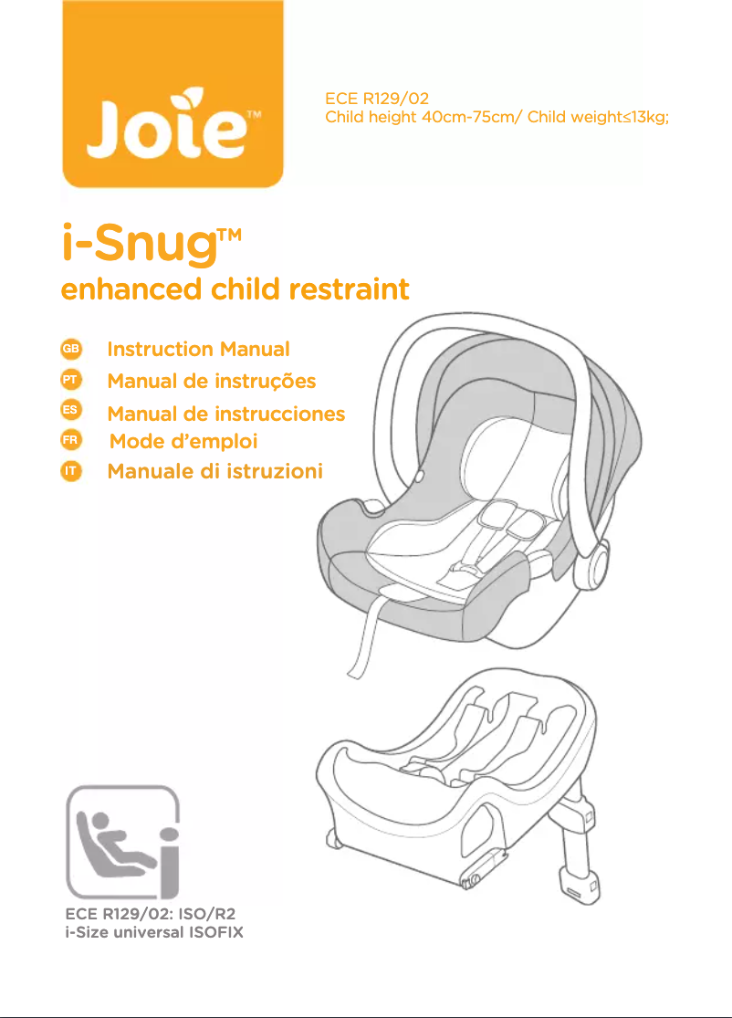 Page 1 de la notice Manuel utilisateur Joie i-Snug