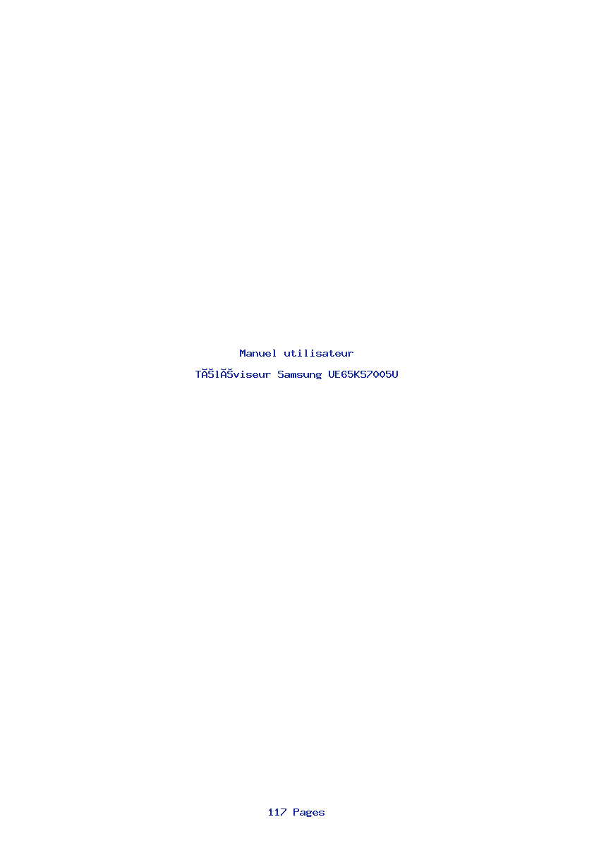 Page 1 de la notice Manuel utilisateur Samsung UE65KS7005U