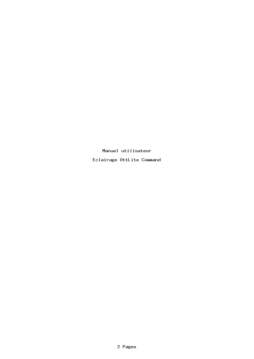 Page 1 de la notice Manuel utilisateur OttLite Command