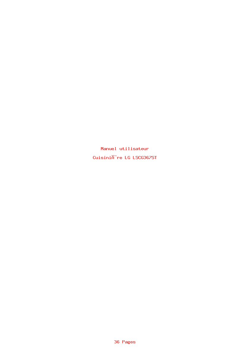 Page 1 de la notice Manuel utilisateur LG LSCG367ST