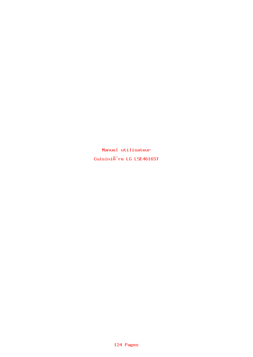 Page 1 de la notice Manuel utilisateur LG LSE4616ST