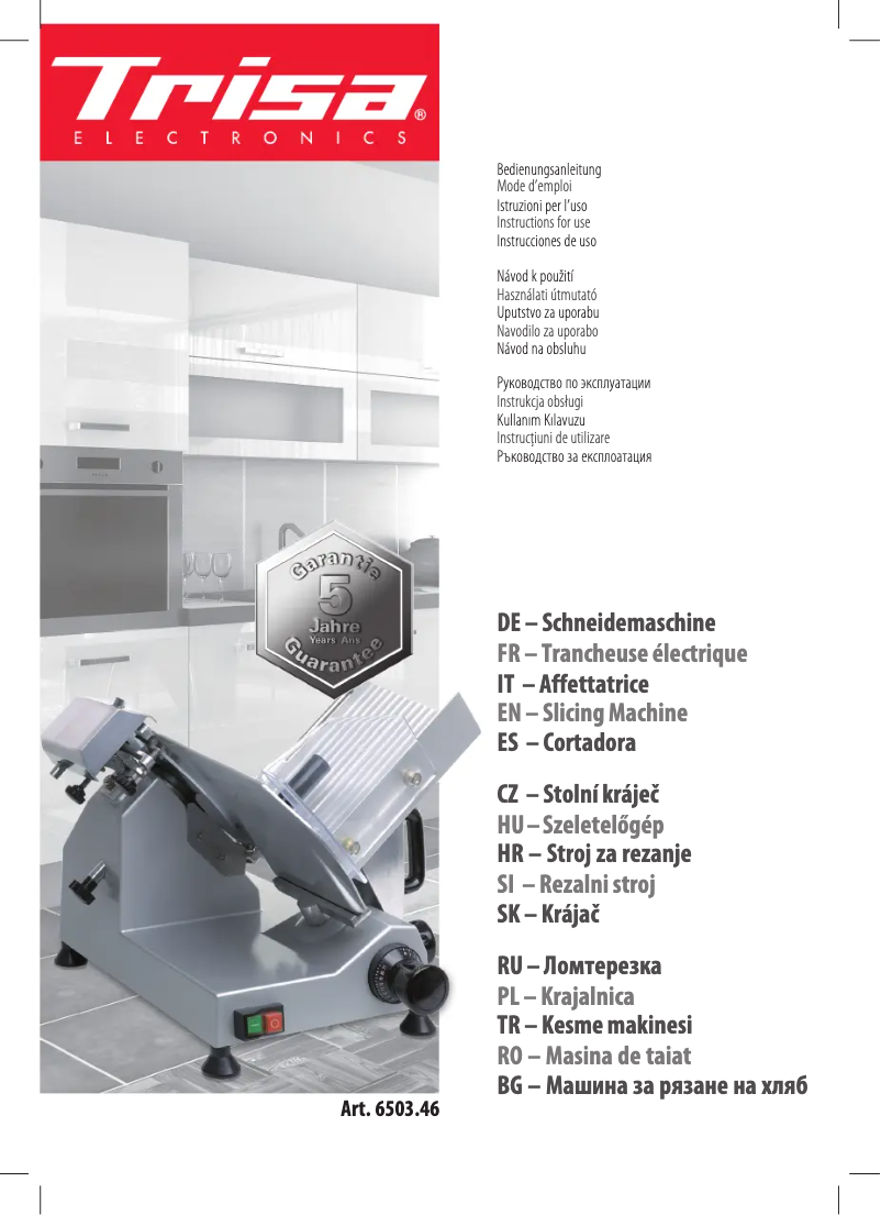 Page 1 de la notice Manuel utilisateur Trisa Food Slicer