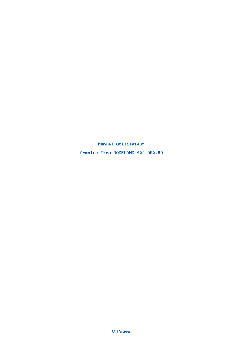Page 1 de la notice Manuel utilisateur Ikea NODELAND 404.950.99