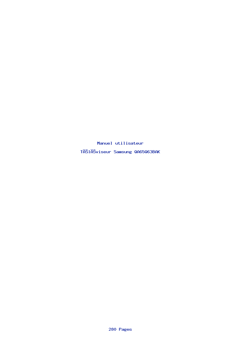 Page 1 de la notice Manuel utilisateur Samsung QA65Q63BAK
