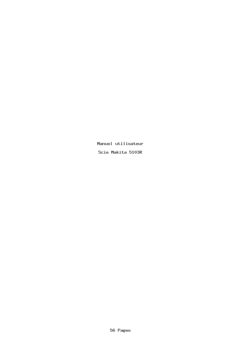Page 1 de la notice Manuel utilisateur Makita 5103R