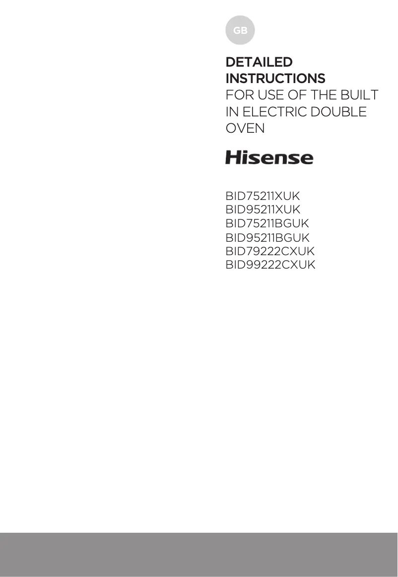 Page 1 de la notice Manuel utilisateur Hisense BID99222CXUK