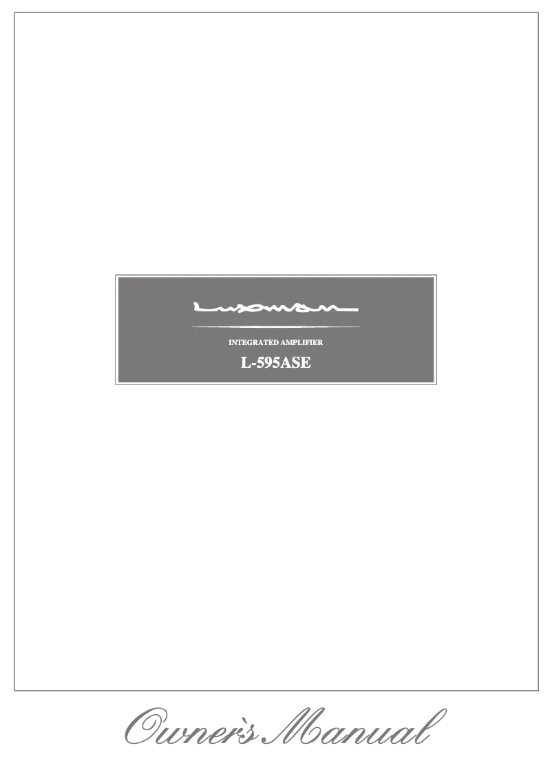 Página 1 del manual Manual de usuario Luxman L-595ASE