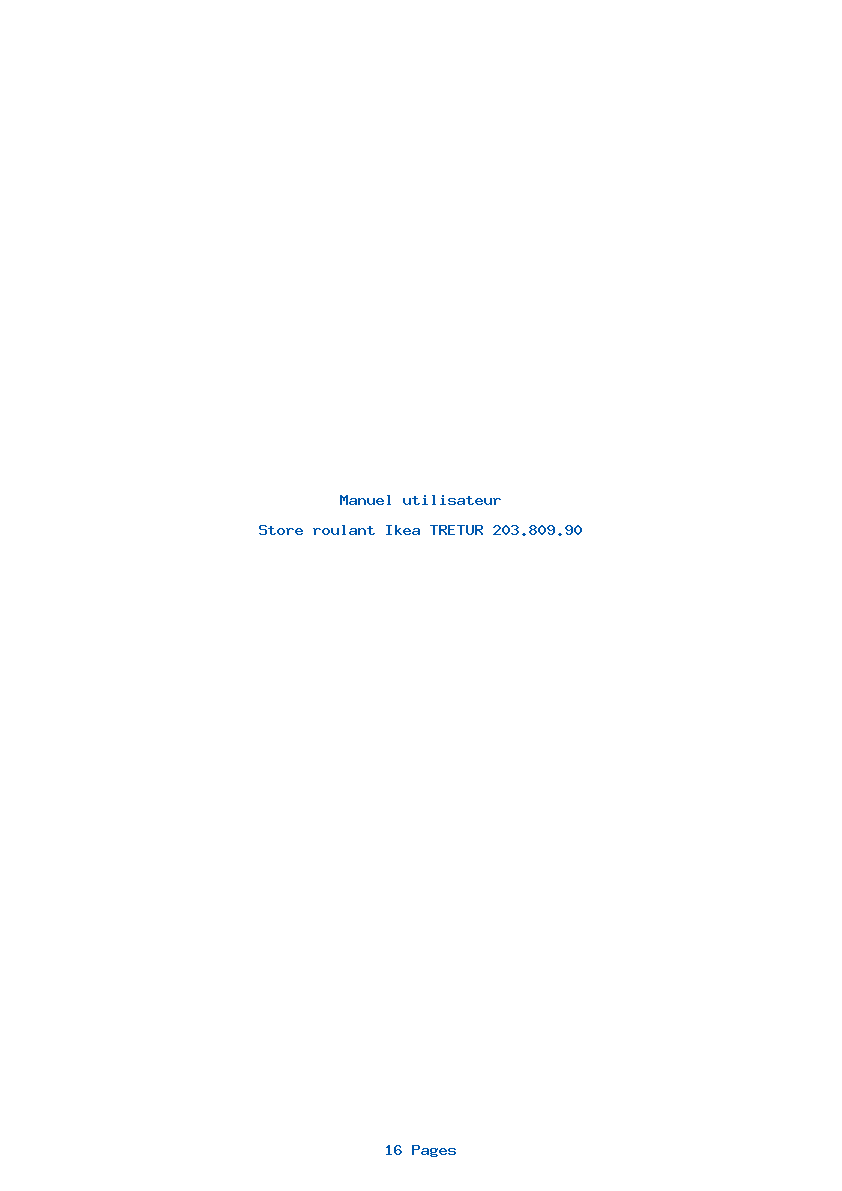 Page 1 de la notice Manuel utilisateur Ikea TRETUR 203.809.90