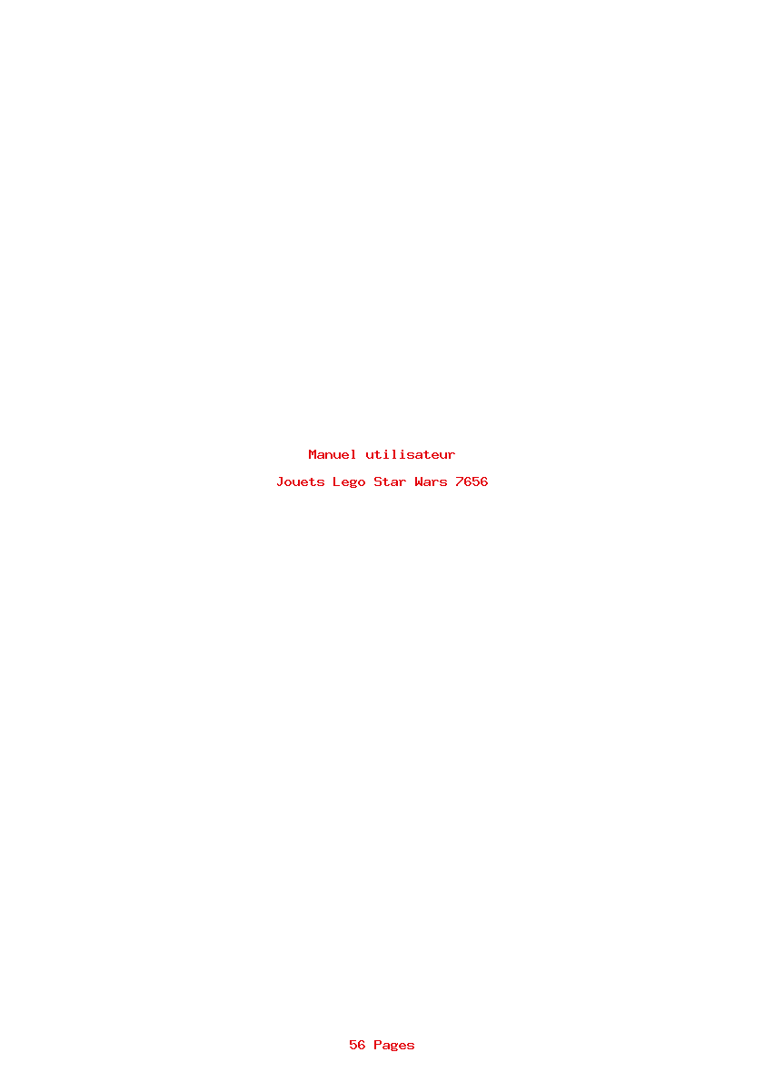 Page 1 de la notice Manuel utilisateur Lego Star Wars 7656