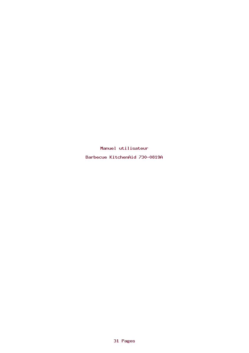Page 1 de la notice Manuel utilisateur KitchenAid 730-0819A
