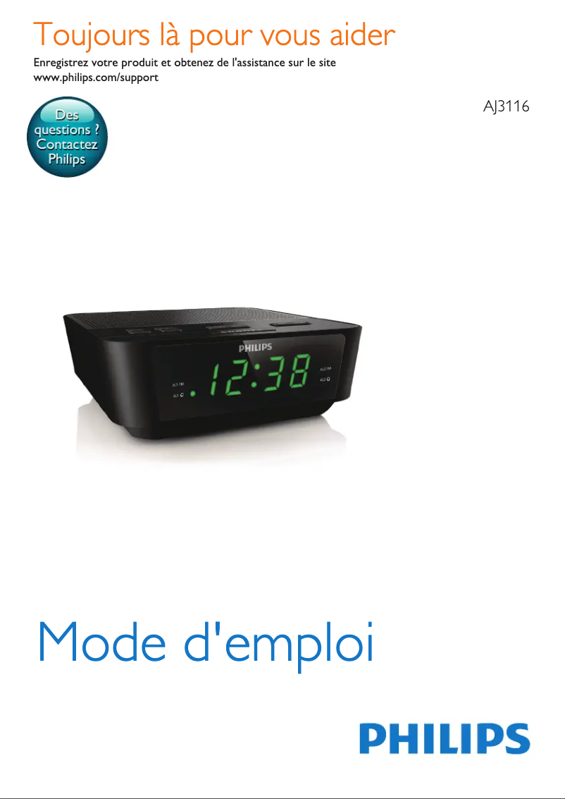Page n°1 - Manuel utilisateur Philips AJ3116
