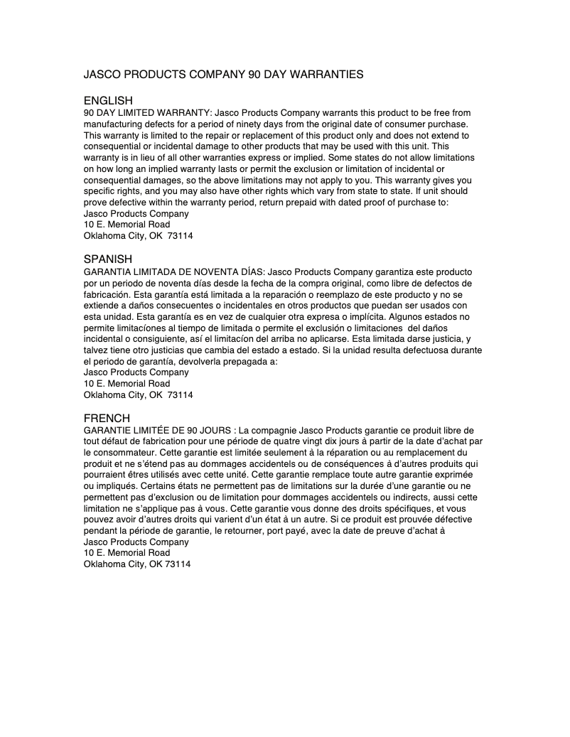 Page 1 de la notice Manuel utilisateur GE 24957