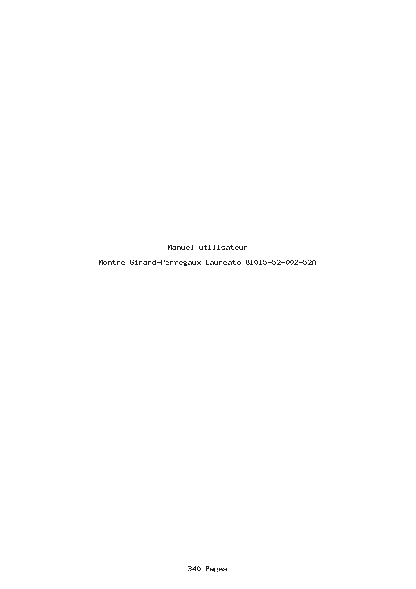 Page 1 de la notice Manuel utilisateur Girard-Perregaux Laureato 81015-52-002-52A