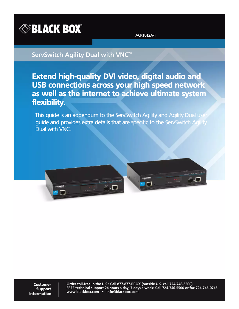 Page 1 de la notice Manuel utilisateur Black Box ACR1012A-T