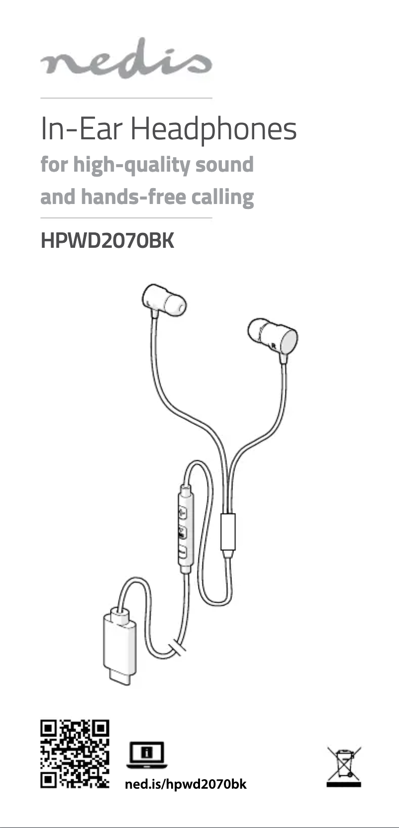 Page 1 of the manual User Manual Nedis HPWD2070BK