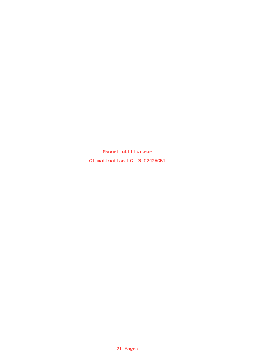 Page 1 de la notice Manuel utilisateur LG LS-C2425GB1