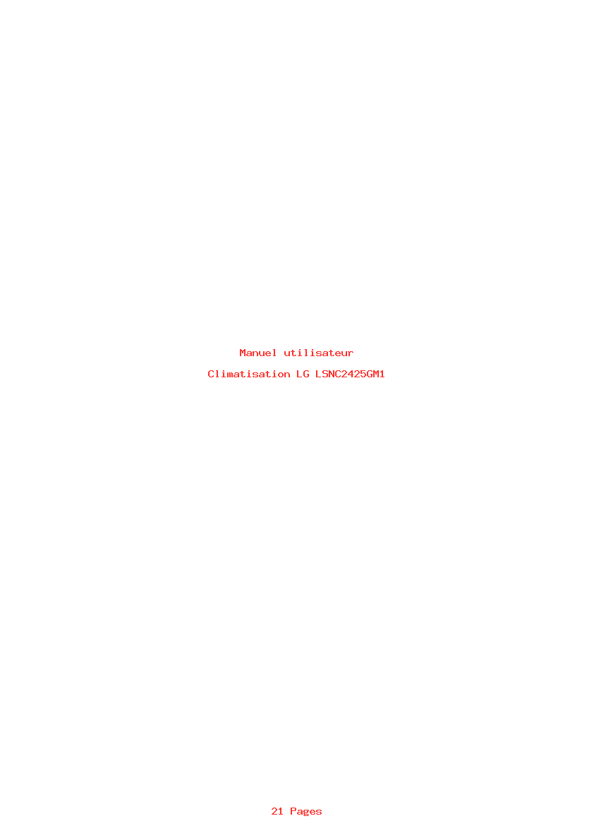Page 1 de la notice Manuel utilisateur LG LSNC2425GM1