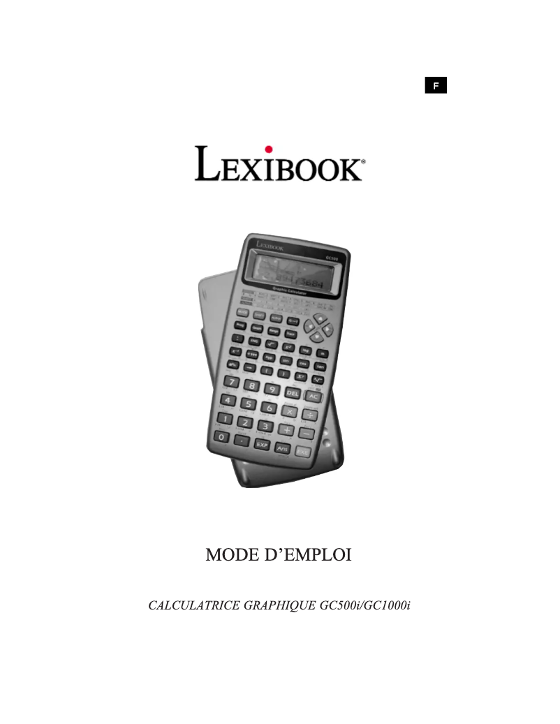 Page 1 de la notice Manuel utilisateur Lexibook GC500I