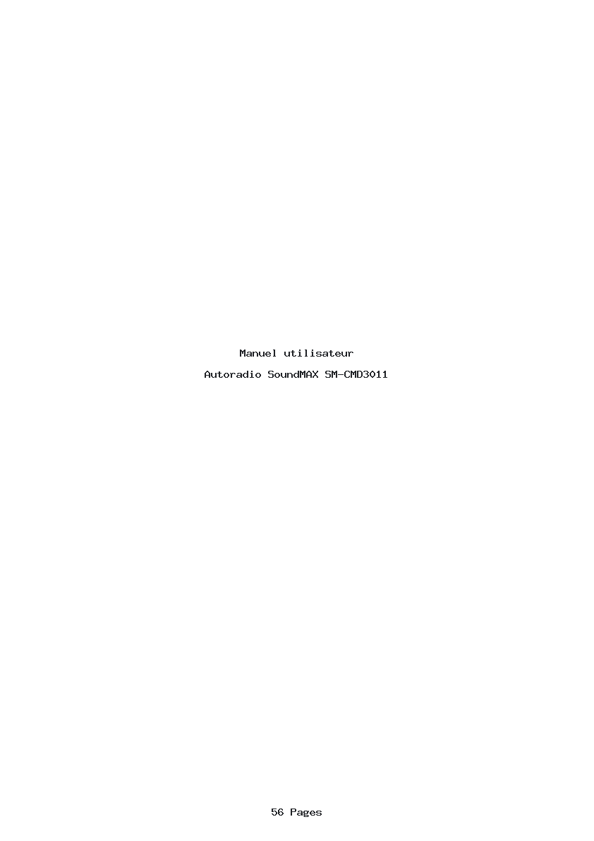 Page 1 de la notice Manuel utilisateur SoundMAX SM-CMD3011