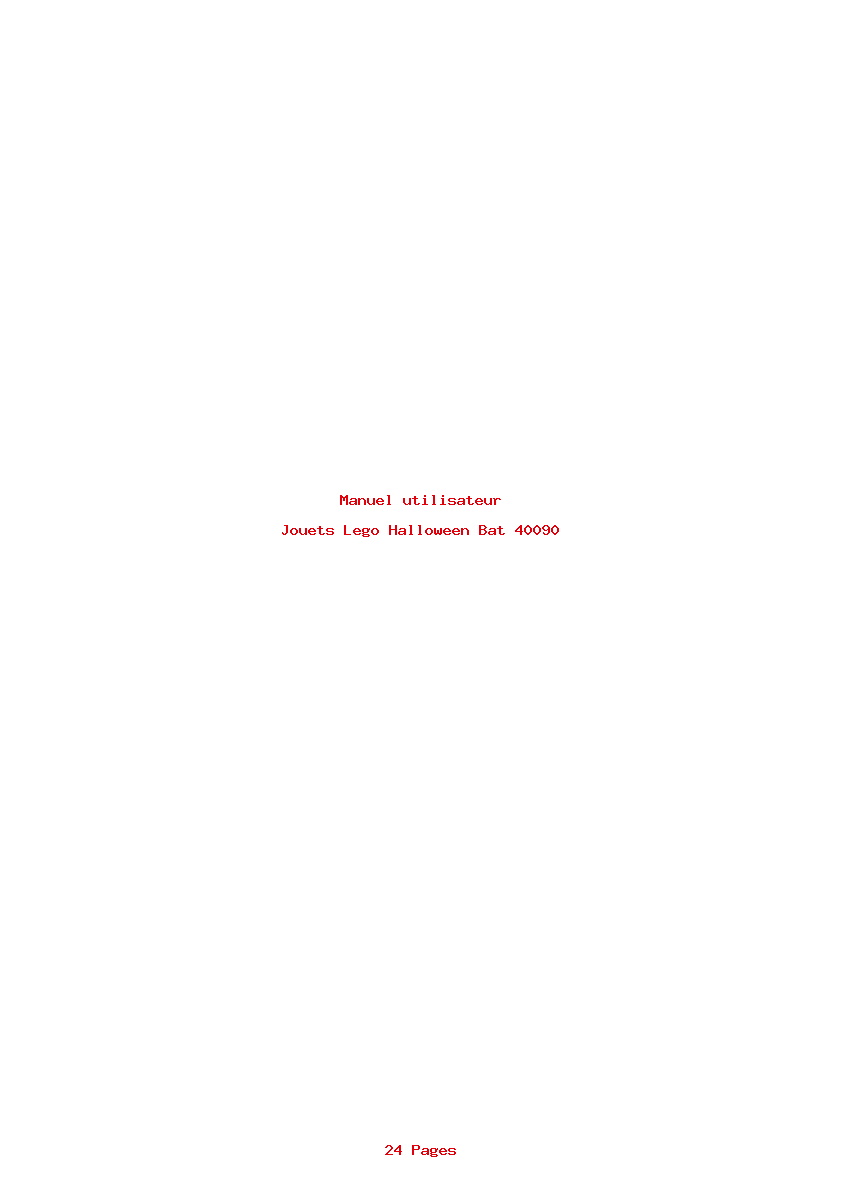 Page 1 de la notice Manuel utilisateur Lego Halloween Bat 40090