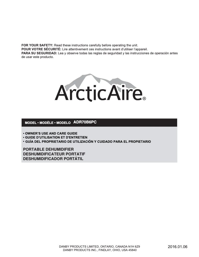 Page 1 de la notice Manuel utilisateur Danby ADR70B6PC