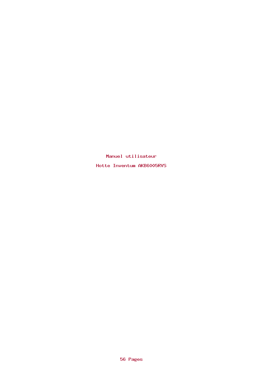Page 1 de la notice Manuel utilisateur Inventum AKB6005RVS