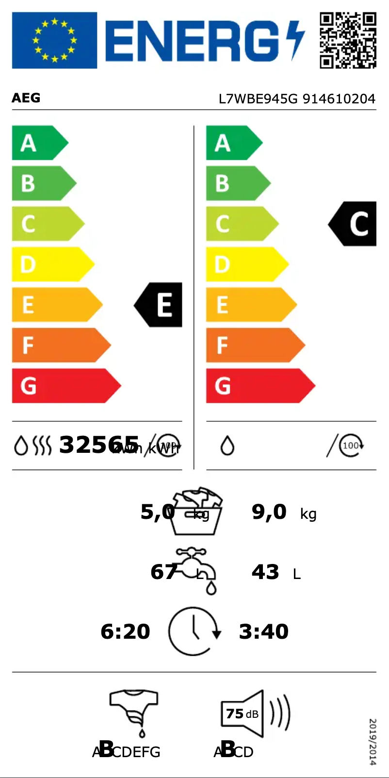 Image de la première page du manuel de l'appareil L7WBE945G