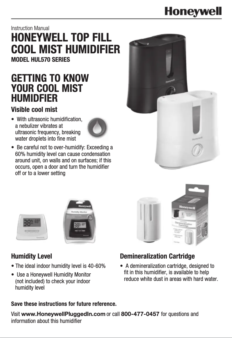 Page 1 de la notice Manuel utilisateur Honeywell HUL570B
