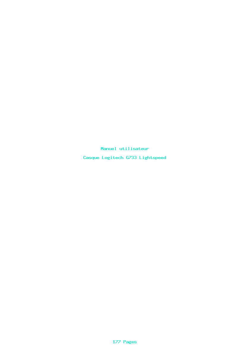 Page 1 de la notice Manuel utilisateur Logitech G733 Lightspeed
