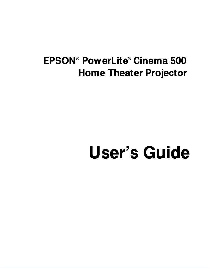 Página 1 del manual Manual de usuario Epson PowerLite 500