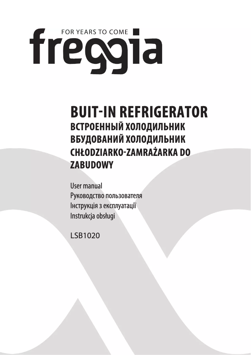 Page 1 de la notice Manuel utilisateur Freggia LSB1020