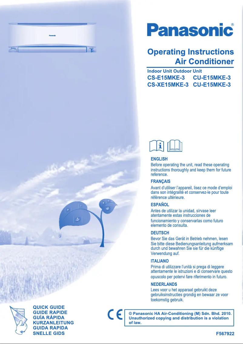 Página 1 del manual Manual de usuario Panasonic CU-E15MKE3