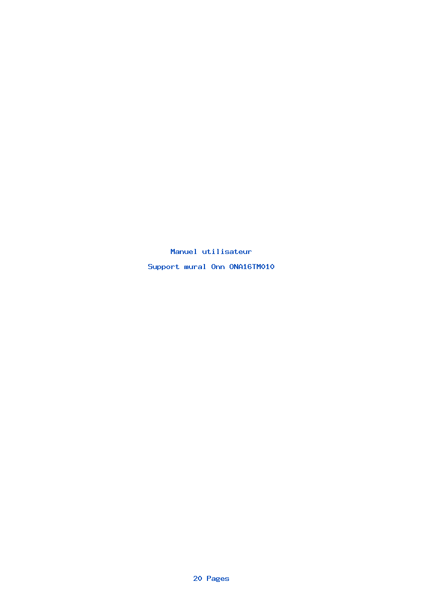 Page 1 de la notice Manuel utilisateur Onn ONA16TM010
