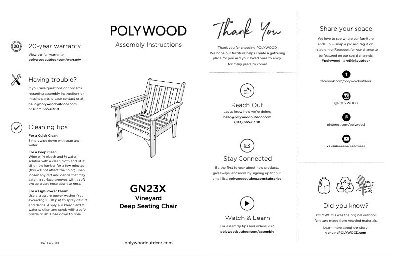 Page 1 of the manual User Manual POLYWOOD GN23X