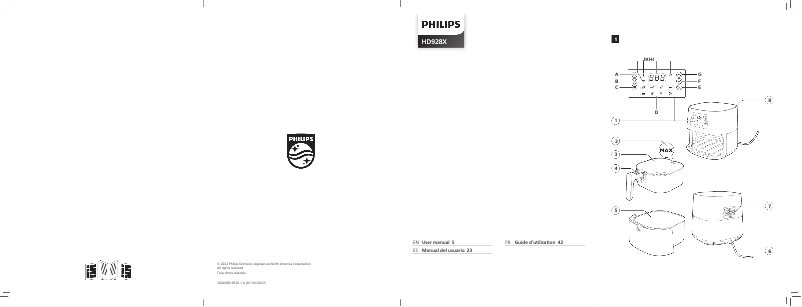 Page 1 of the manual User Manual Philips Airfryer XL Essential HD9270