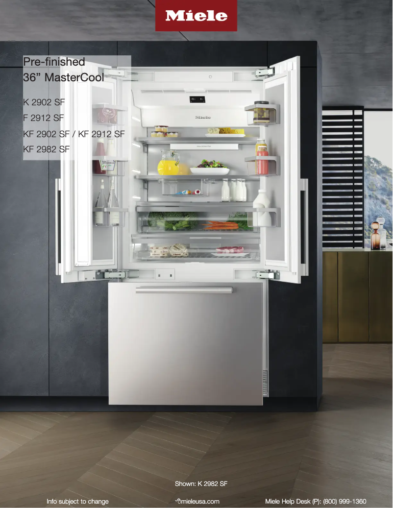 Página 1 del manual Ficha técnica Miele K 2902 SF