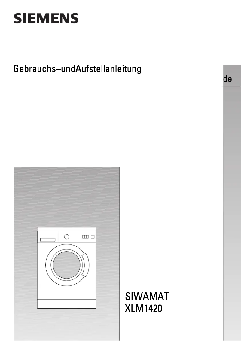 Page 1 de la notice Manuel utilisateur Siemens WXLM1420FG