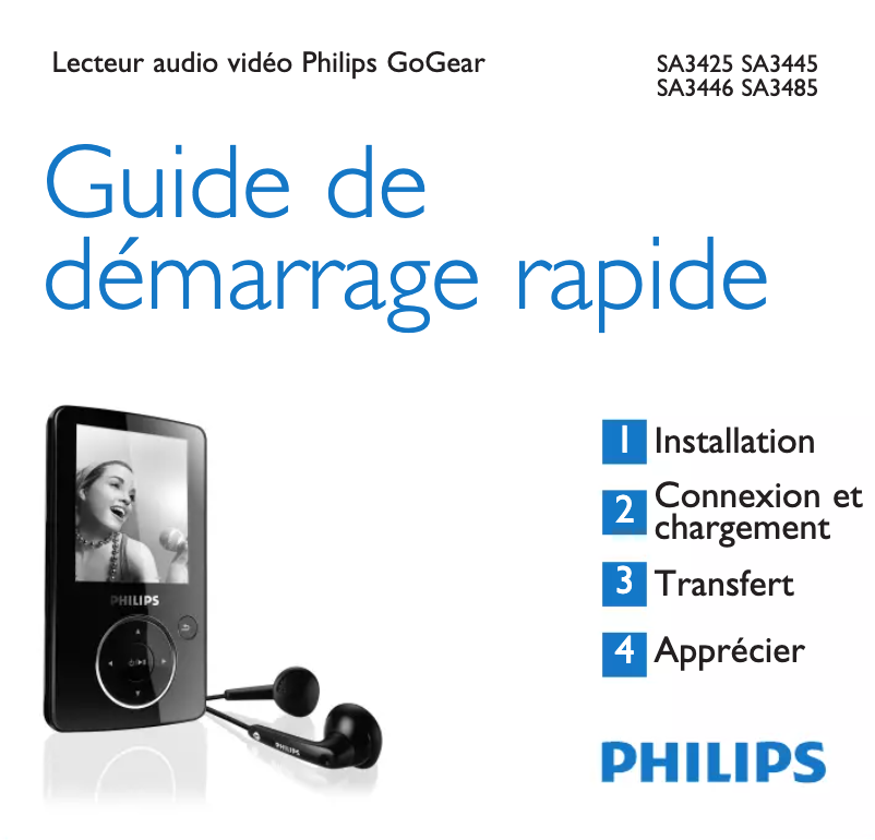 Página 1 del manual Guía de inicio rápido Philips GoGear SA3485