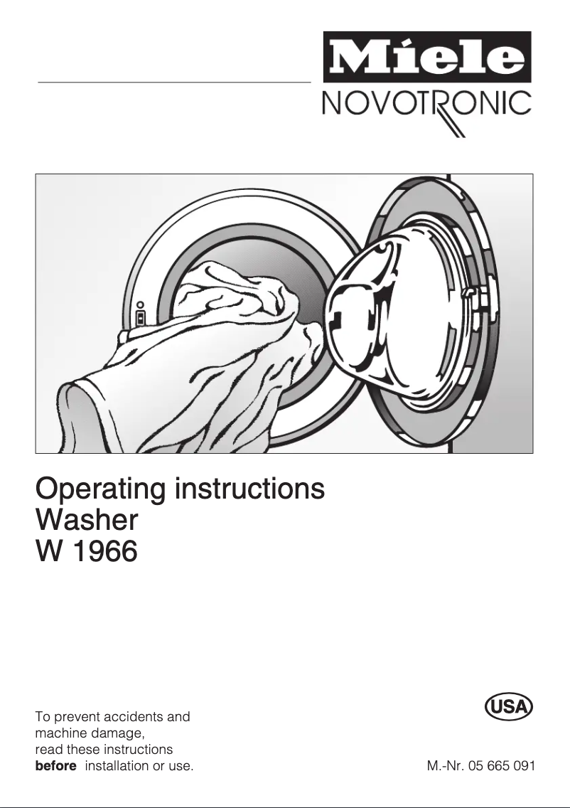Page 1 de la notice Manuel utilisateur Miele W 1966