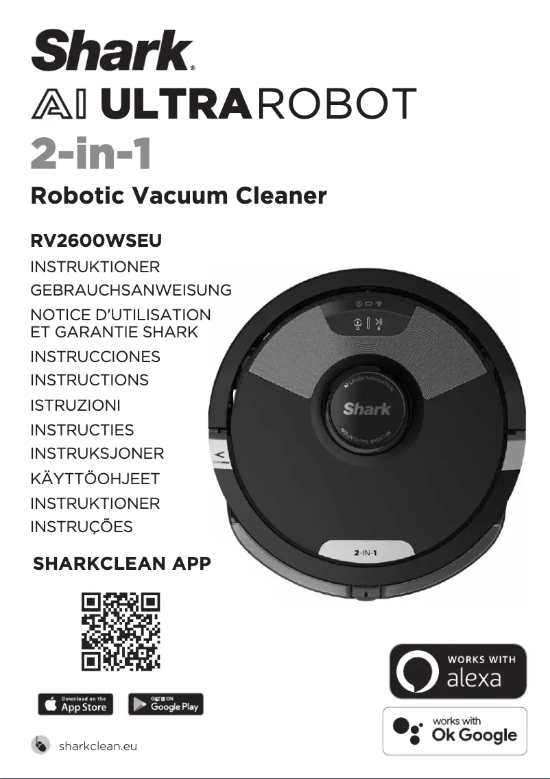 Page 1 de la notice Manuel utilisateur Shark AI Ultra Robot RV2600WSEU