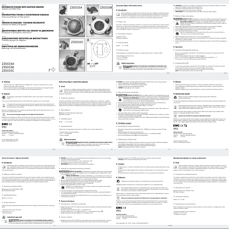 Page 1 de la notice Manuel utilisateur Melinera Z30535A