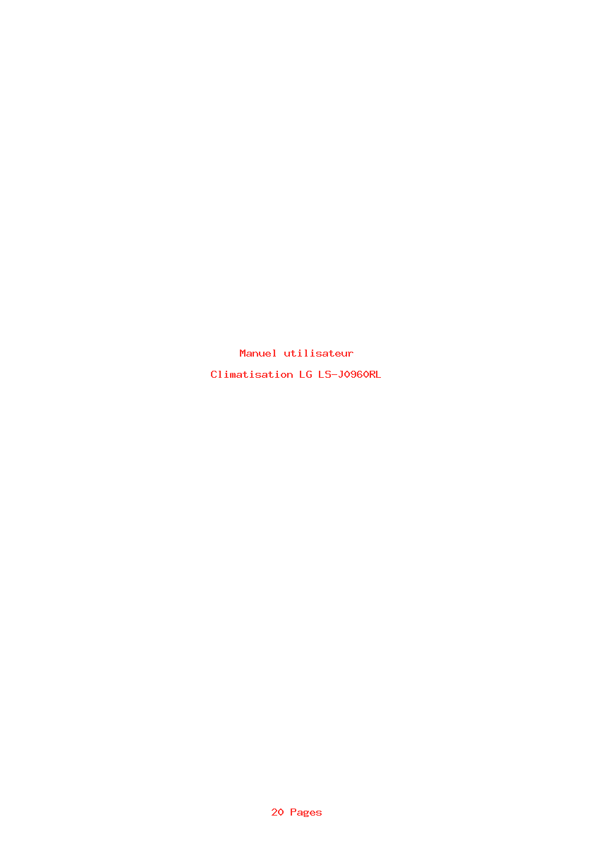 Page 1 de la notice Manuel utilisateur LG LS-J0960RL