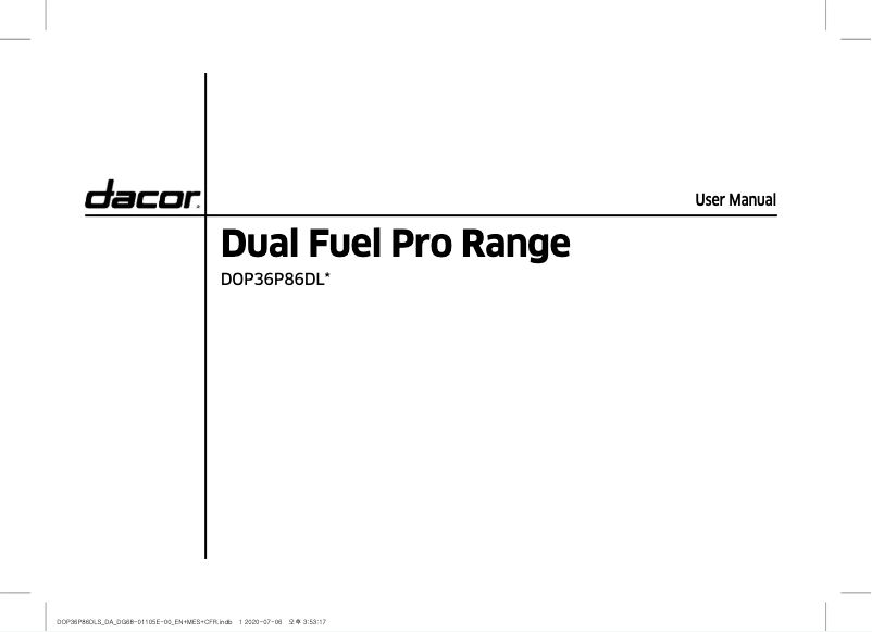 Page 1 de la notice Manuel utilisateur Dacor DOP36P86DLS