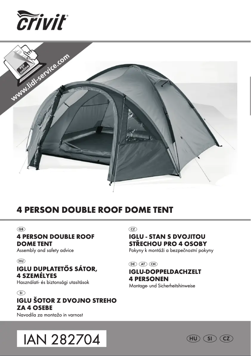 Page 1 de la notice Manuel utilisateur Crivit HG02004