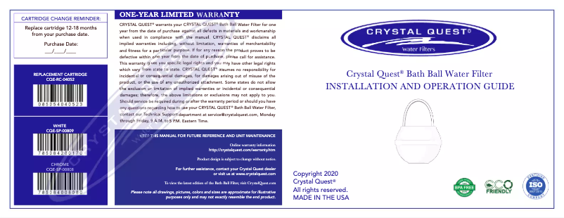 Page 1 de la notice Manuel utilisateur Crystal Quest CQE-SP-00809