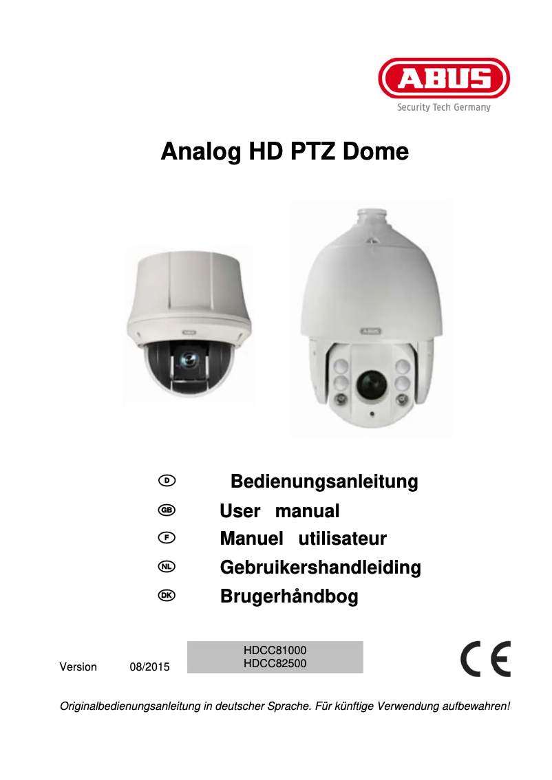 Page 1 de la notice Manuel utilisateur Abus HDCC81000